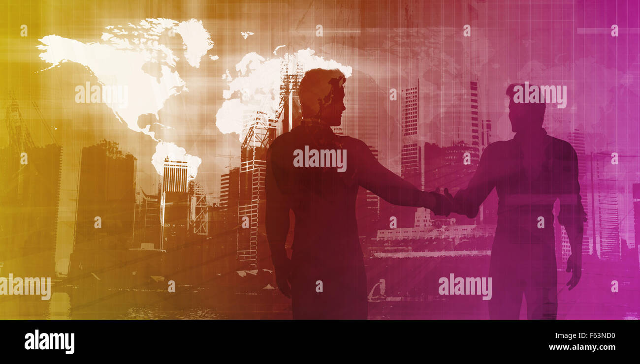 Partners Abstract Business Presentation Abstract Background with Partners Shaking Hands ...