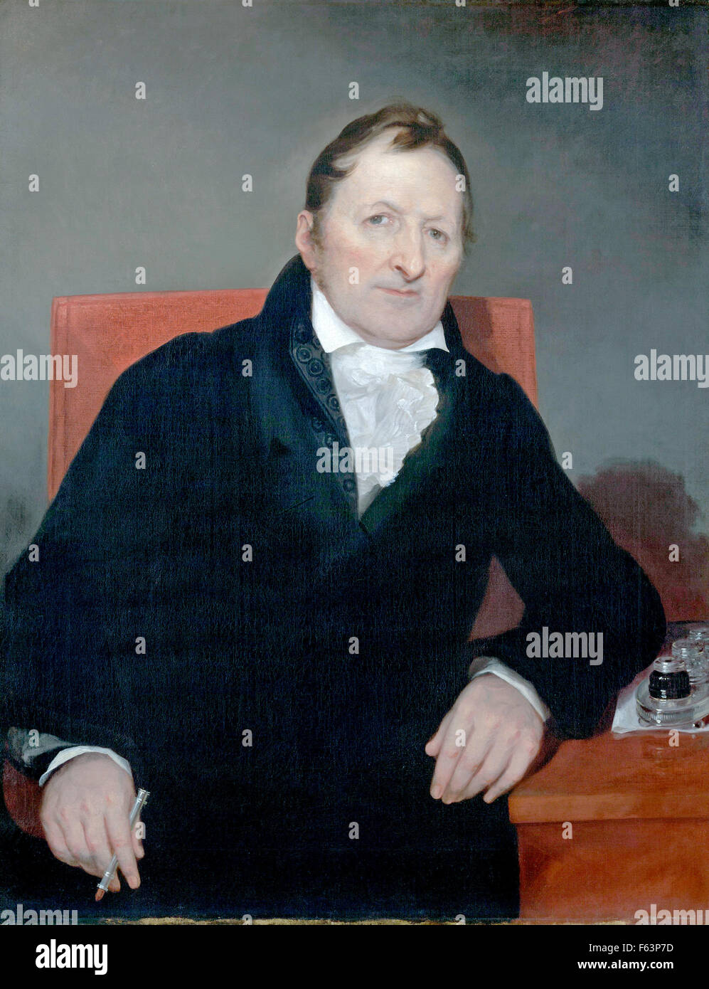 ELI WHITNEY (1765-1825) American inventor of the cotton gin ion an 1822 painting by Samuel Finley Morse Stock Photo