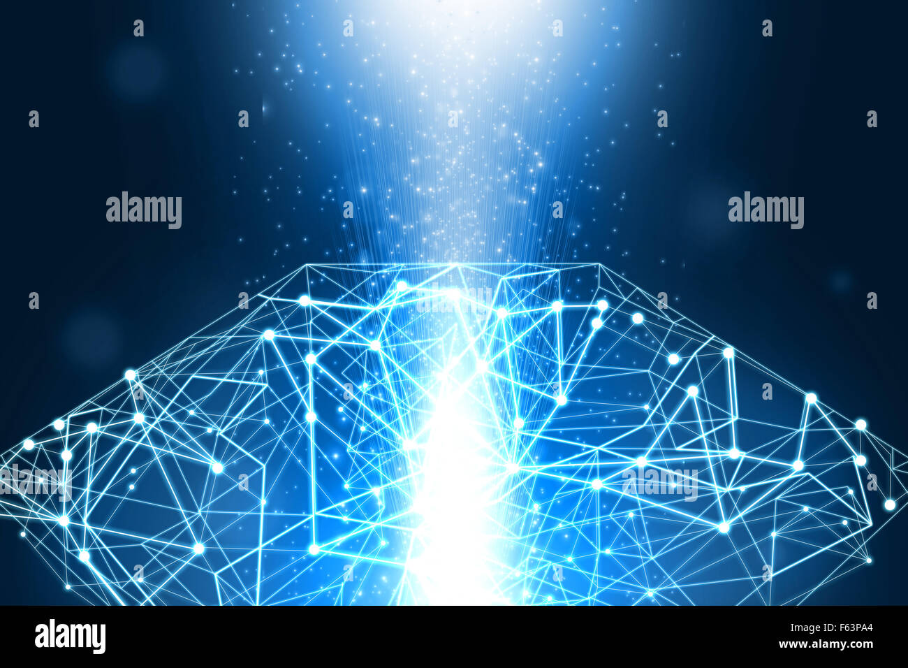 Blue abstract mesh diamond shape Stock Photo - Alamy