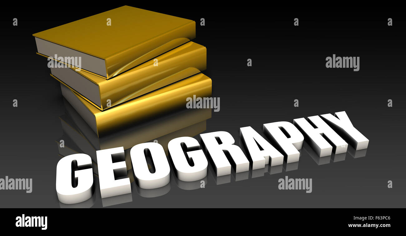 Geography Subject with a Pile of Education Books Stock Photo