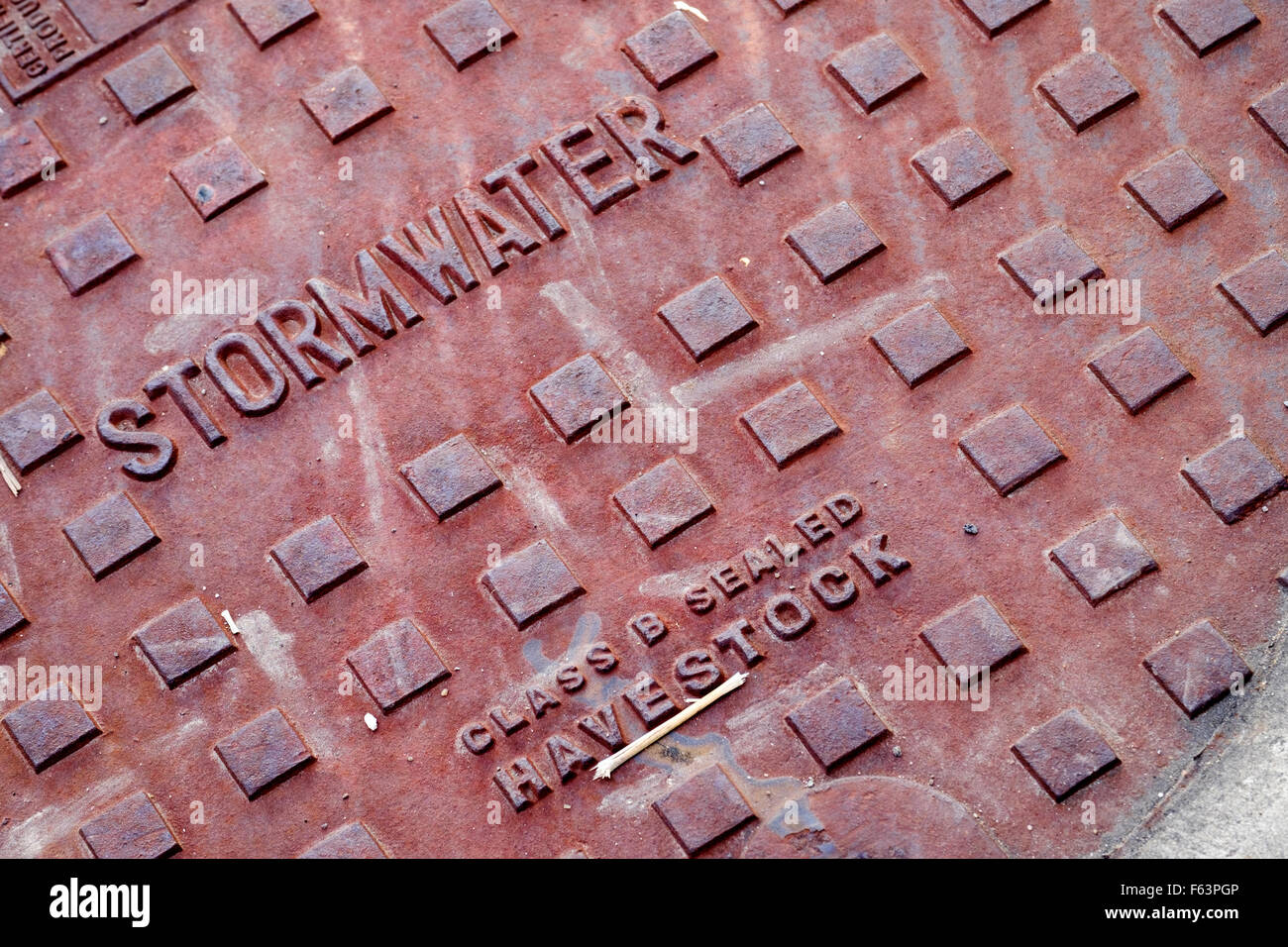 Rusty Stormwater drain cover Stock Photo Alamy
