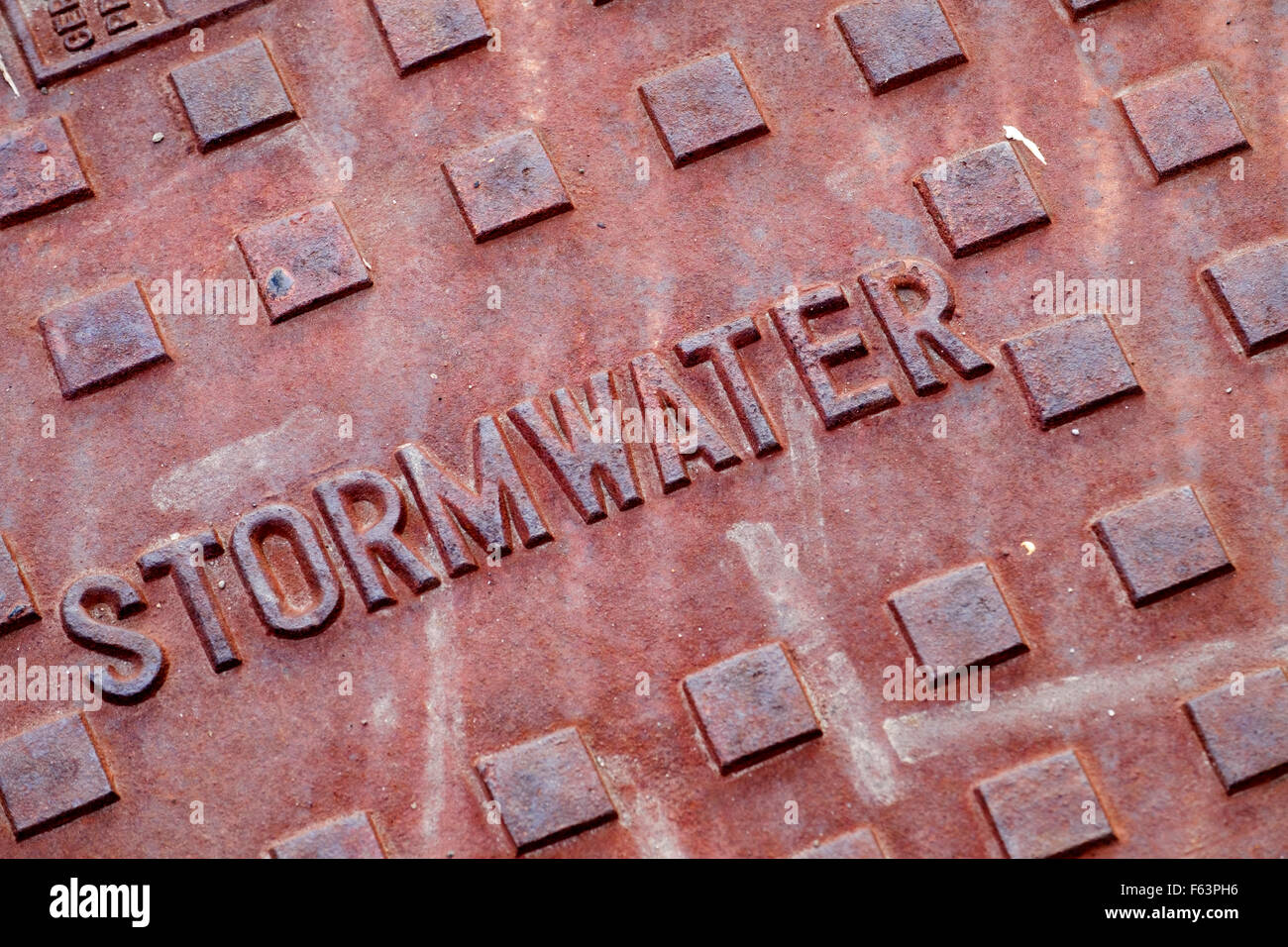 Rusty Stormwater drain cover Stock Photo Alamy