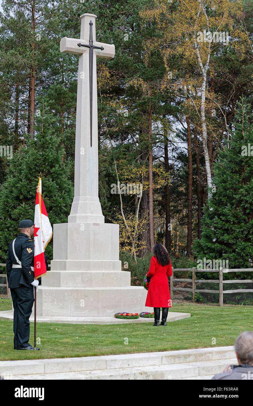 Canadian Section Brookwood Military Cemetery Armistice Day Ceremony Stock Photo