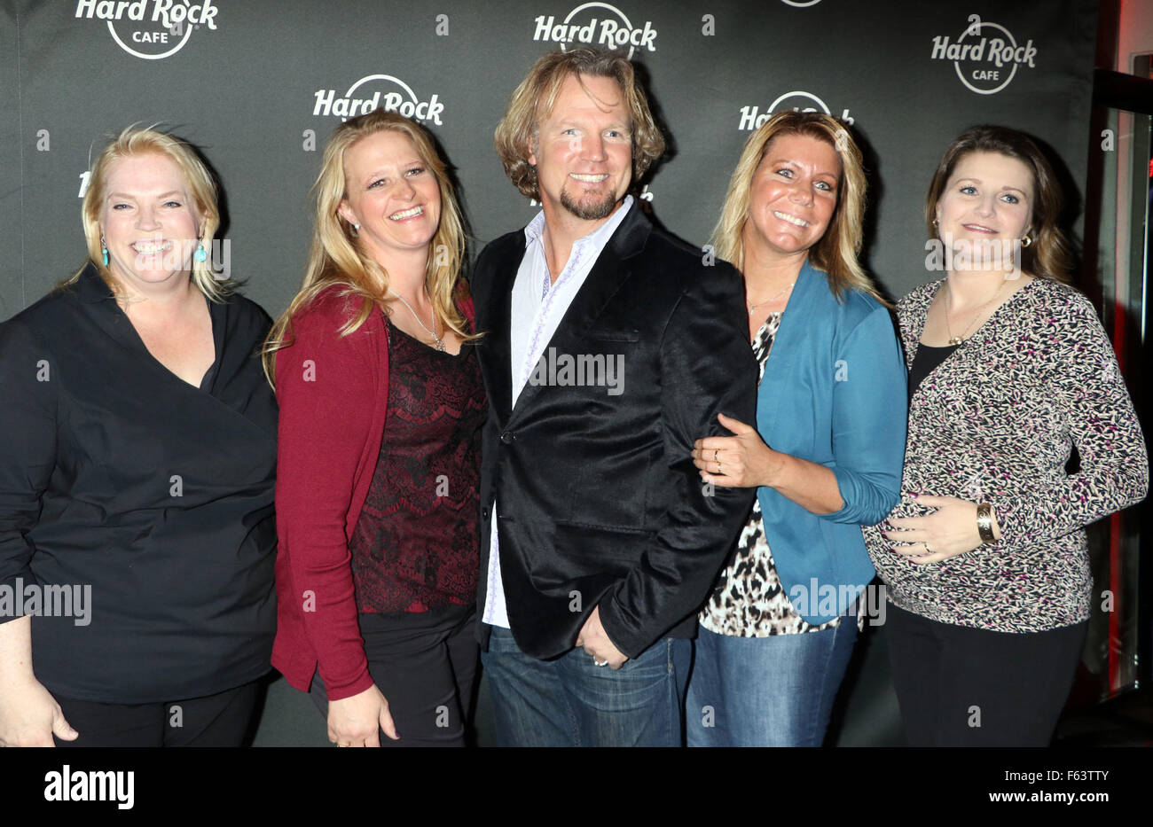 Hard Rock Cafe Las Vegas 25th Anniversary Celebration  Featuring: Janelle, Christine, Kody Brown, Meri, Robyn, Sister Wives Where: Las Vegas, Nevada, United States When: 10 Oct 2015 Stock Photo