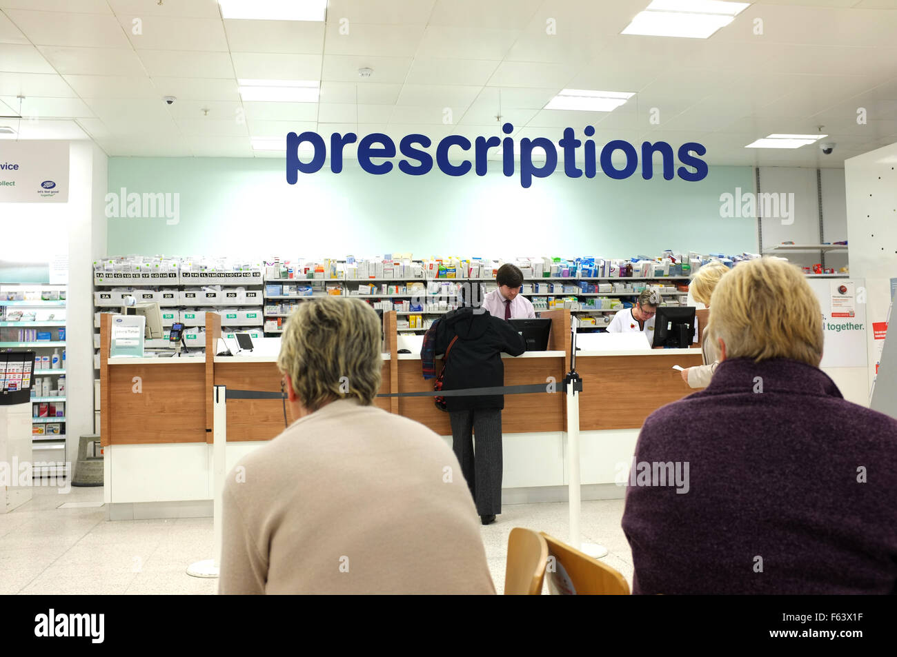 boots chemist prescription counter branch of canterbury kent uk