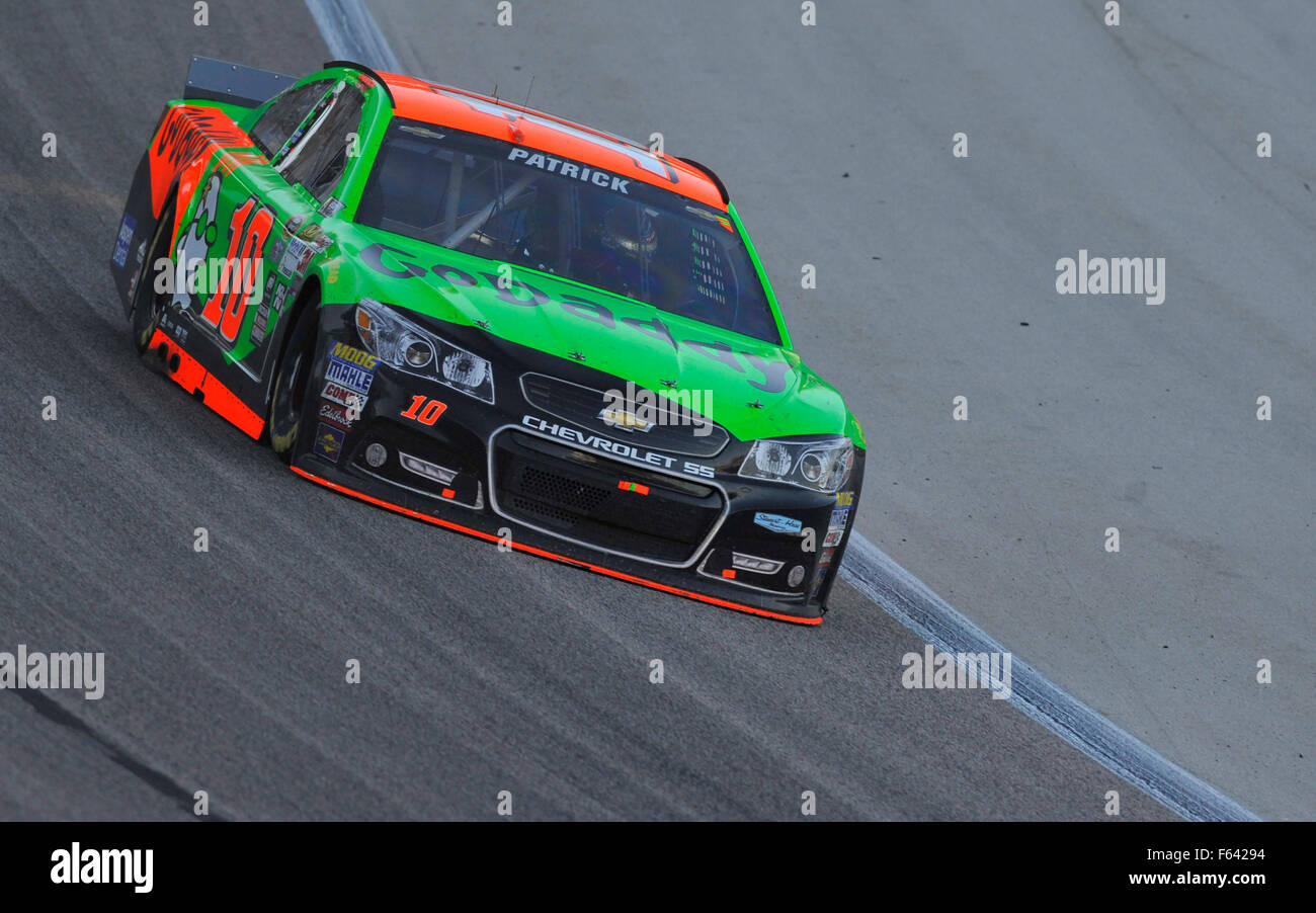 November 8, 2015: Danica Patrick drives the GoDaddy Chevrolet down turn one during the AAA Texas 500 at Texas Motor Speedway in Fort Worth, Texas. Austin McAfee/CSM Stock Photo