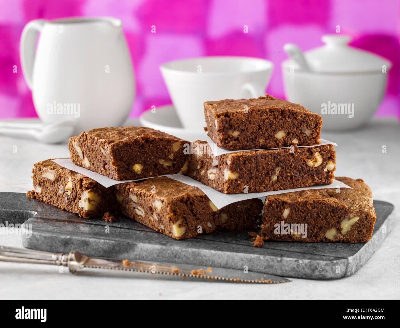 Spelt fudge brownies Stock Photo