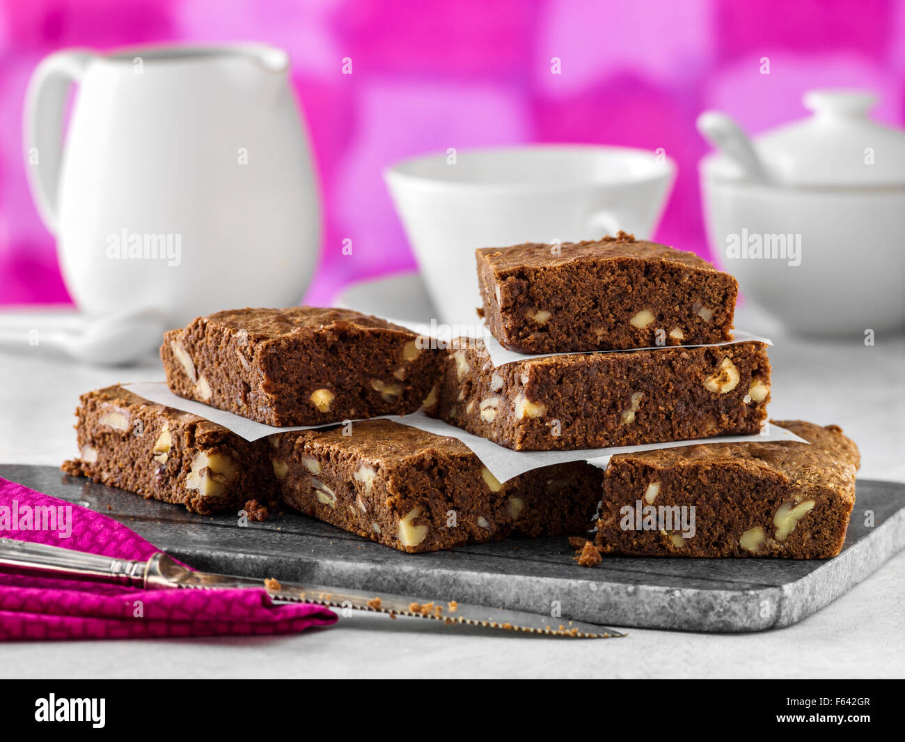 Spelt fudge brownies Stock Photo