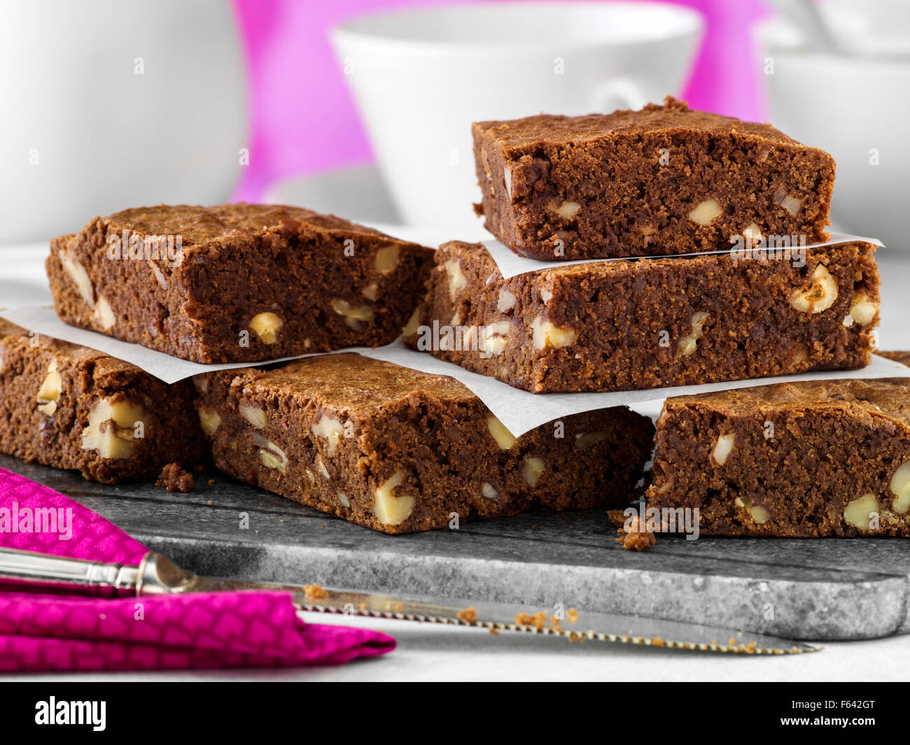 Spelt fudge brownies Stock Photo