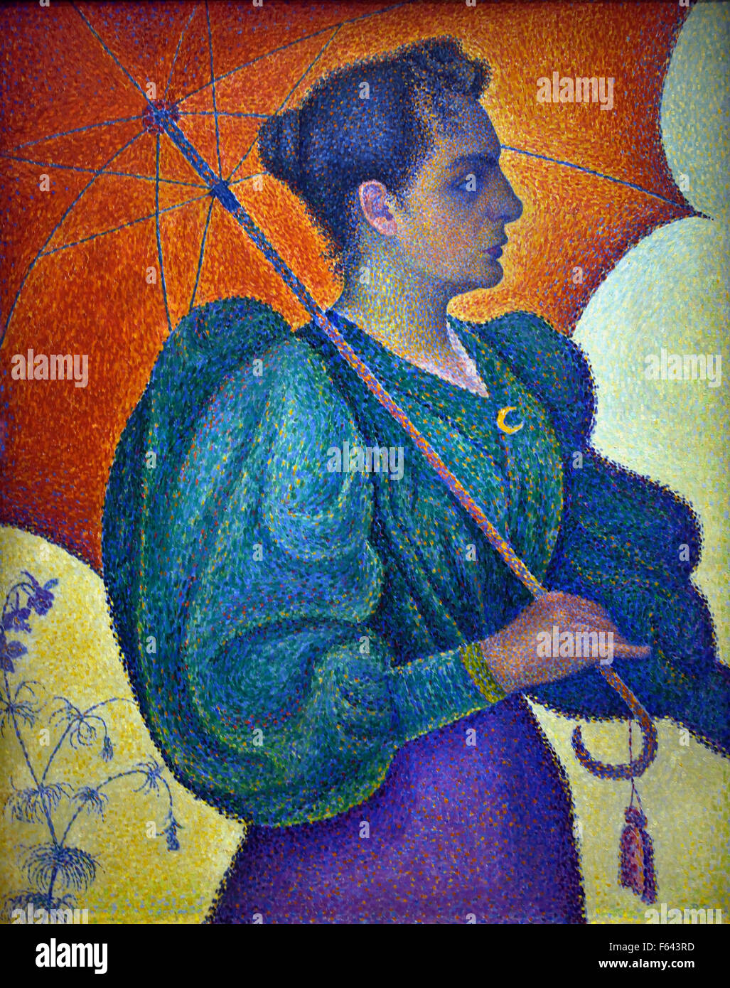 Femme à l'ombrelle -  Woman with a Parasol 1893  Paul Signac 1863 - 1935 France French Stock Photo