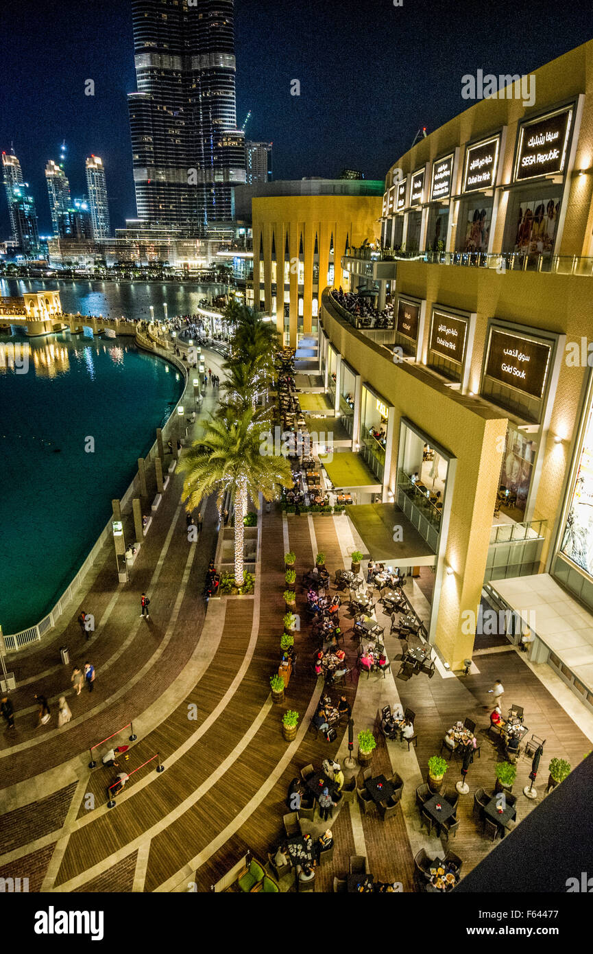 Dubai City landscapes, Dubai Mall shopping centre Stock Photo