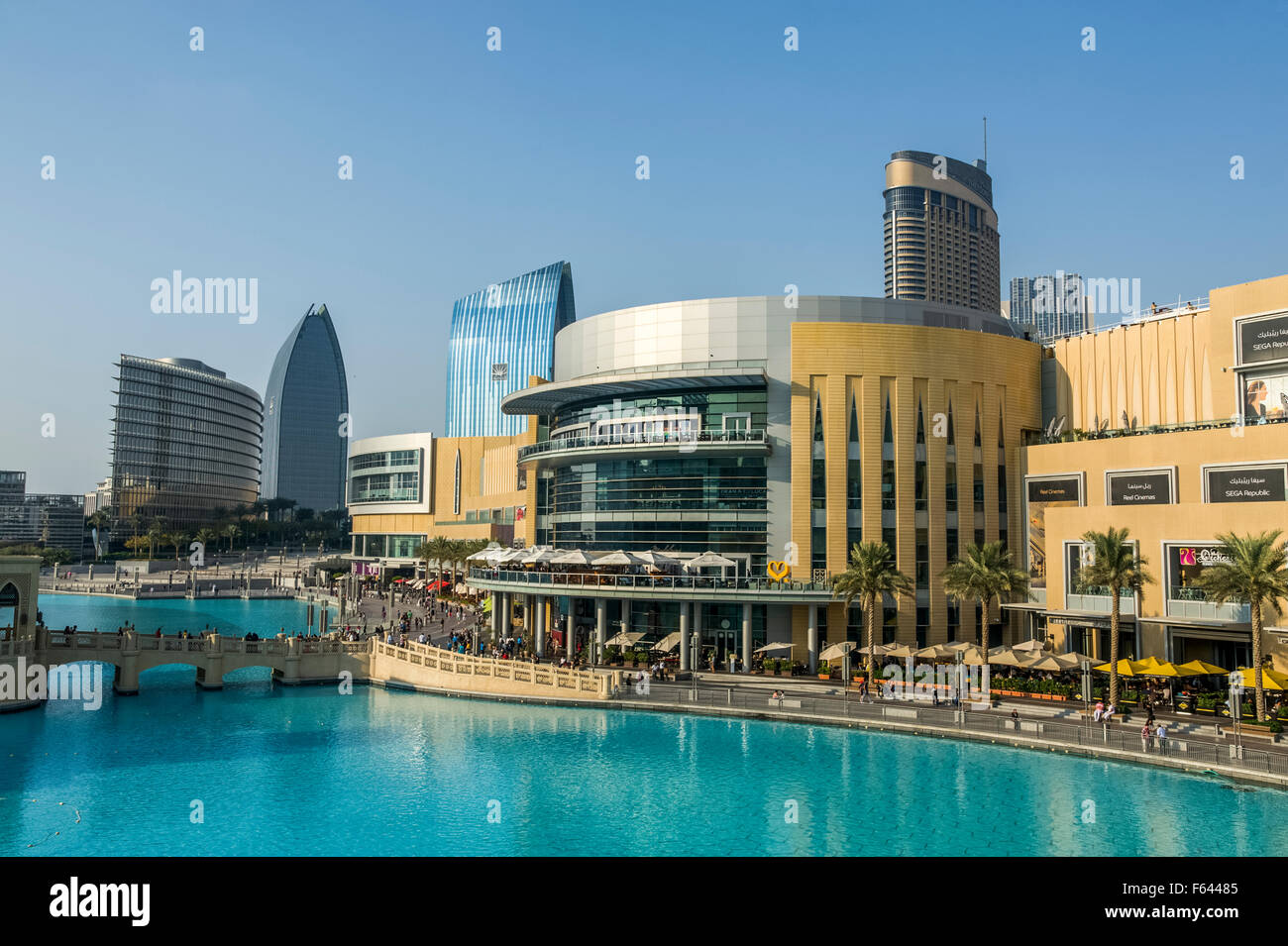 Dubai City landscapes, Dubai Mall Shopping Centre Stock Photo