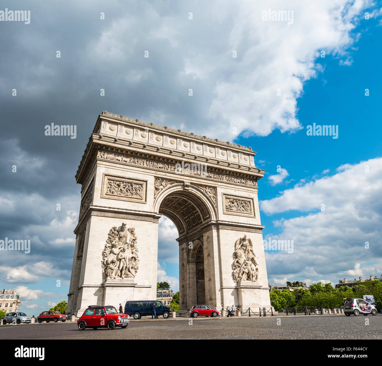 Triumphal Arch, Arc de Triomphe, Place Charles de Gaulle, Paris, Ile-de-France, France Stock Photo