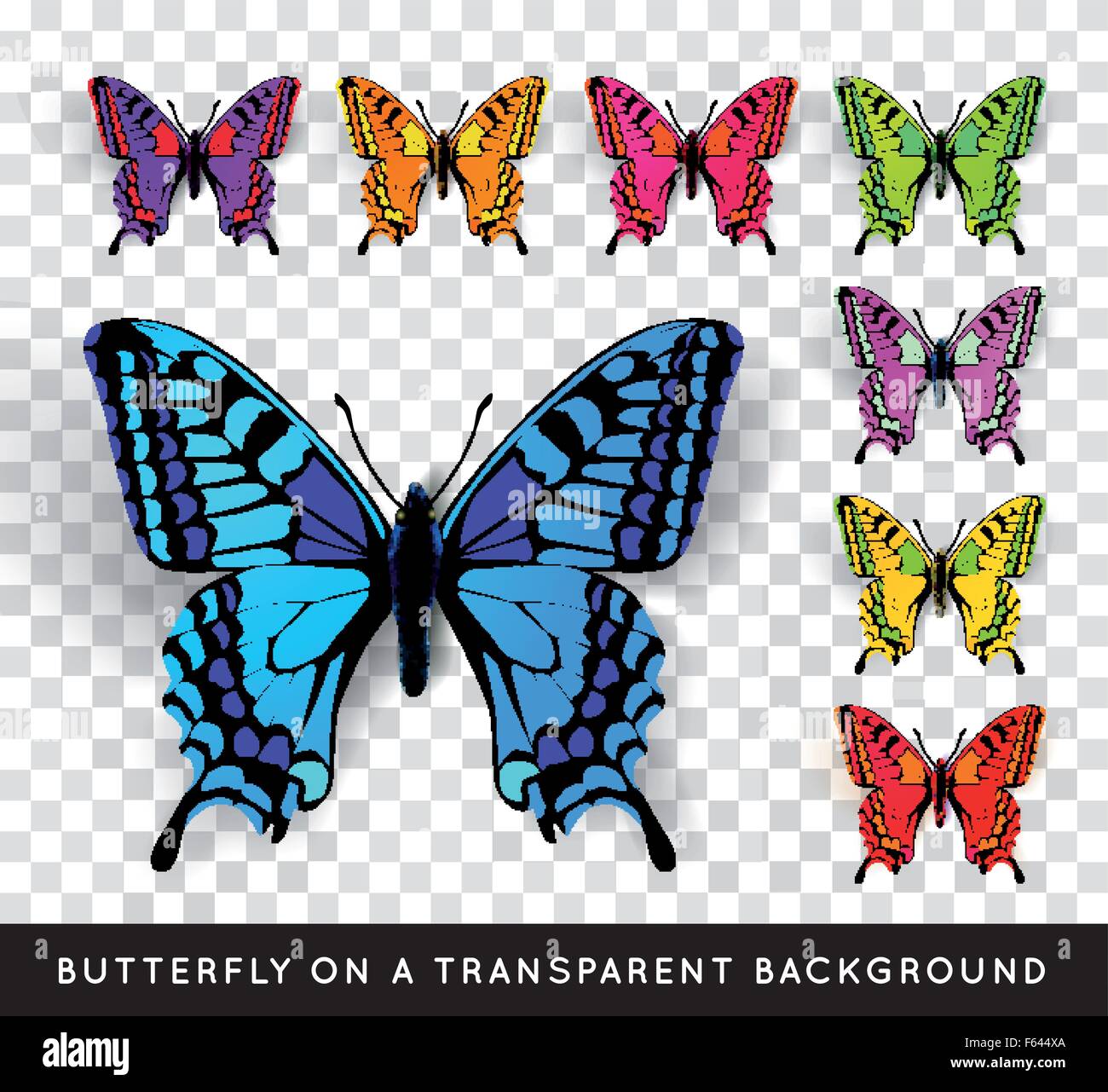 Realistic Butterfly On Transparent Background Stock Vector Image Art Alamy