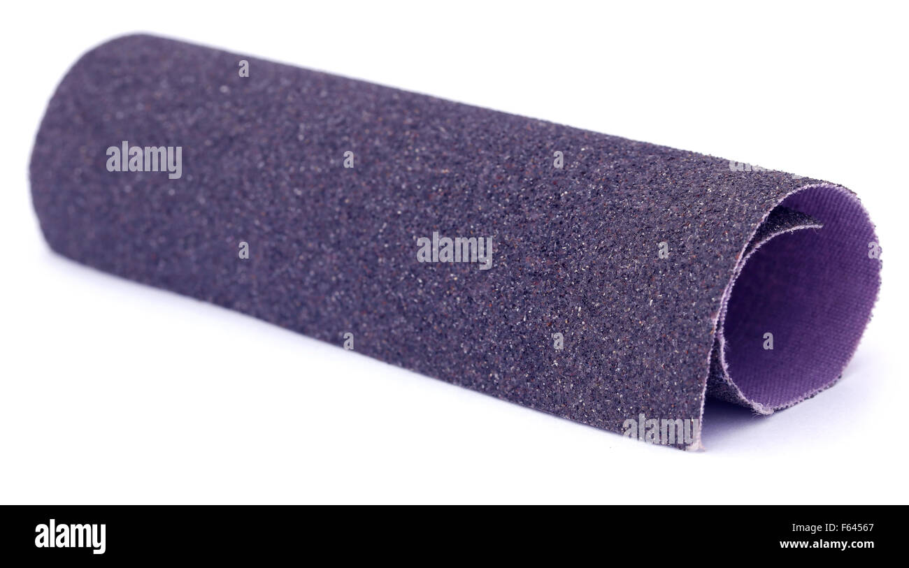 Sand paper roll over white background Stock Photo Alamy
