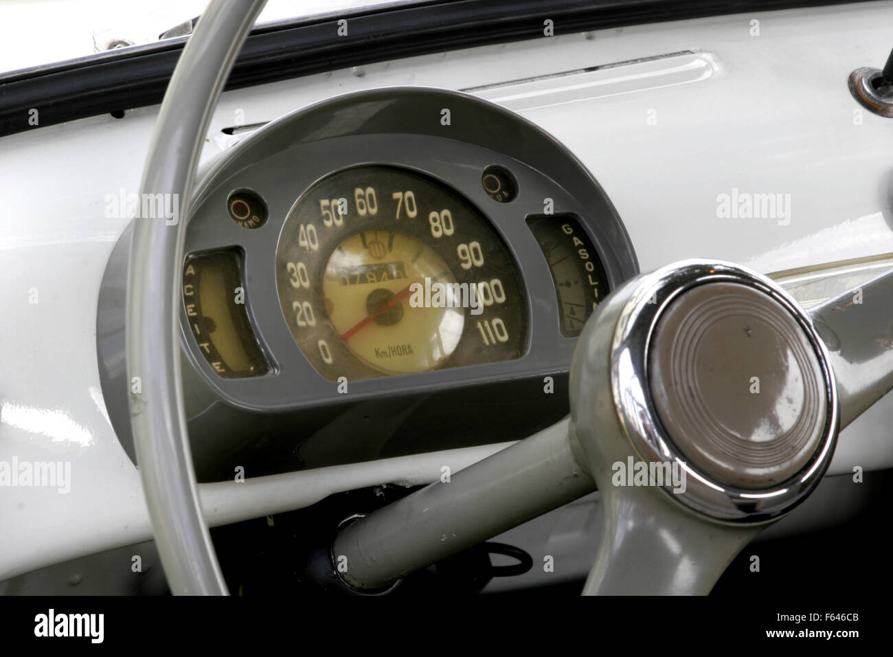 Seat 600, made in Spain under Fiat license. Tachometer. Speedometer