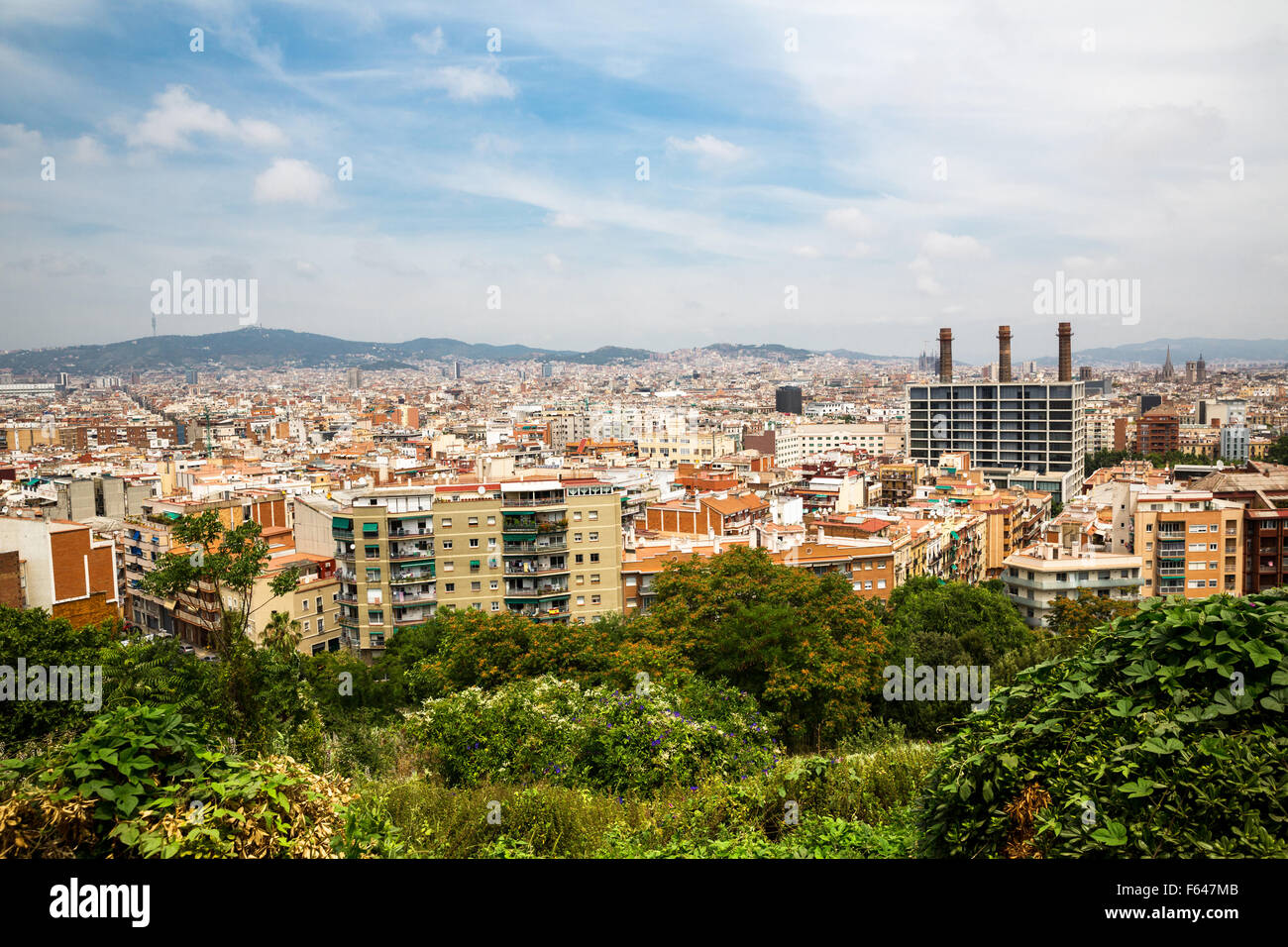 Aerial view of Barcelona city Stock Photo - Alamy