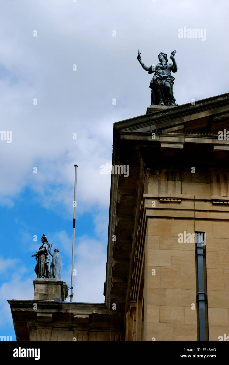 Statue on the top of Oxford University's Clarendon Building depicting