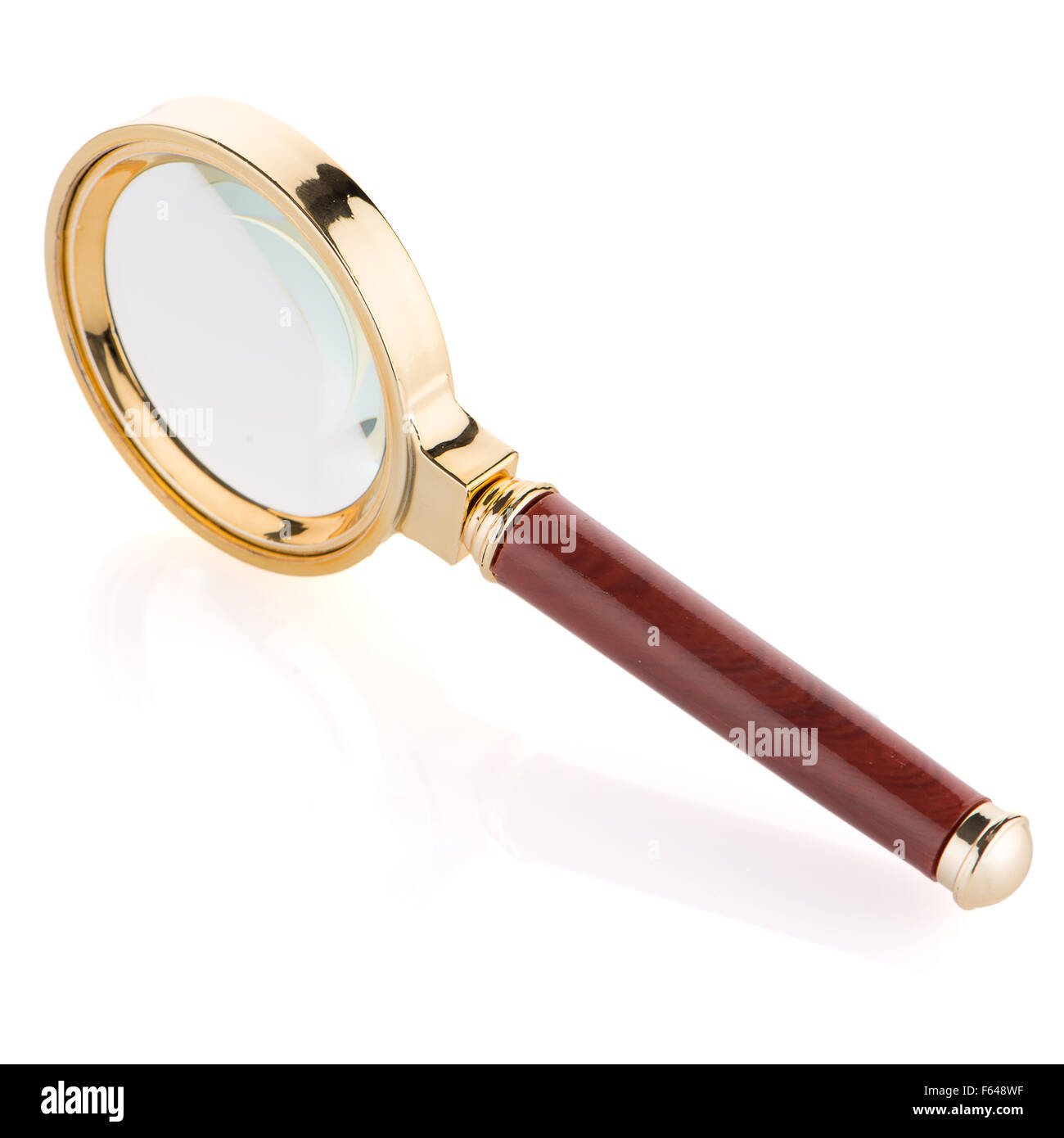 Old magnifying glass isolated over white background Stock Photo - Alamy