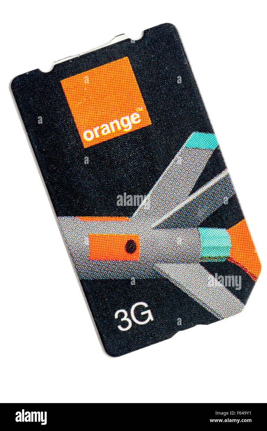 Orange 3G SIM card. Stock Photo