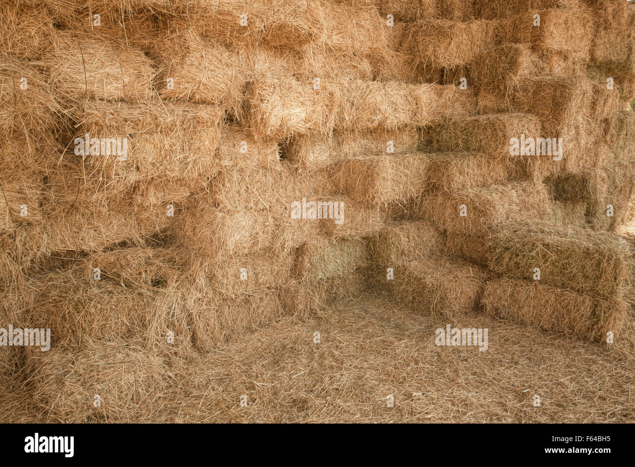 Straw  warehouse ,aggriculture industry Stock Photo