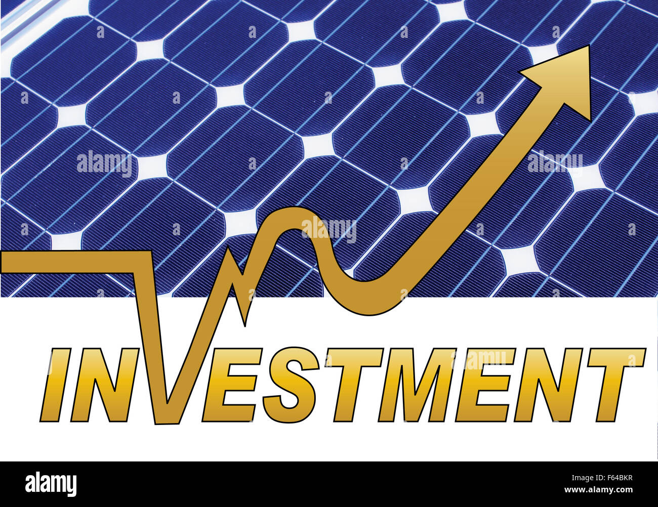 solar panel in the background with investment in the front Stock Photo
