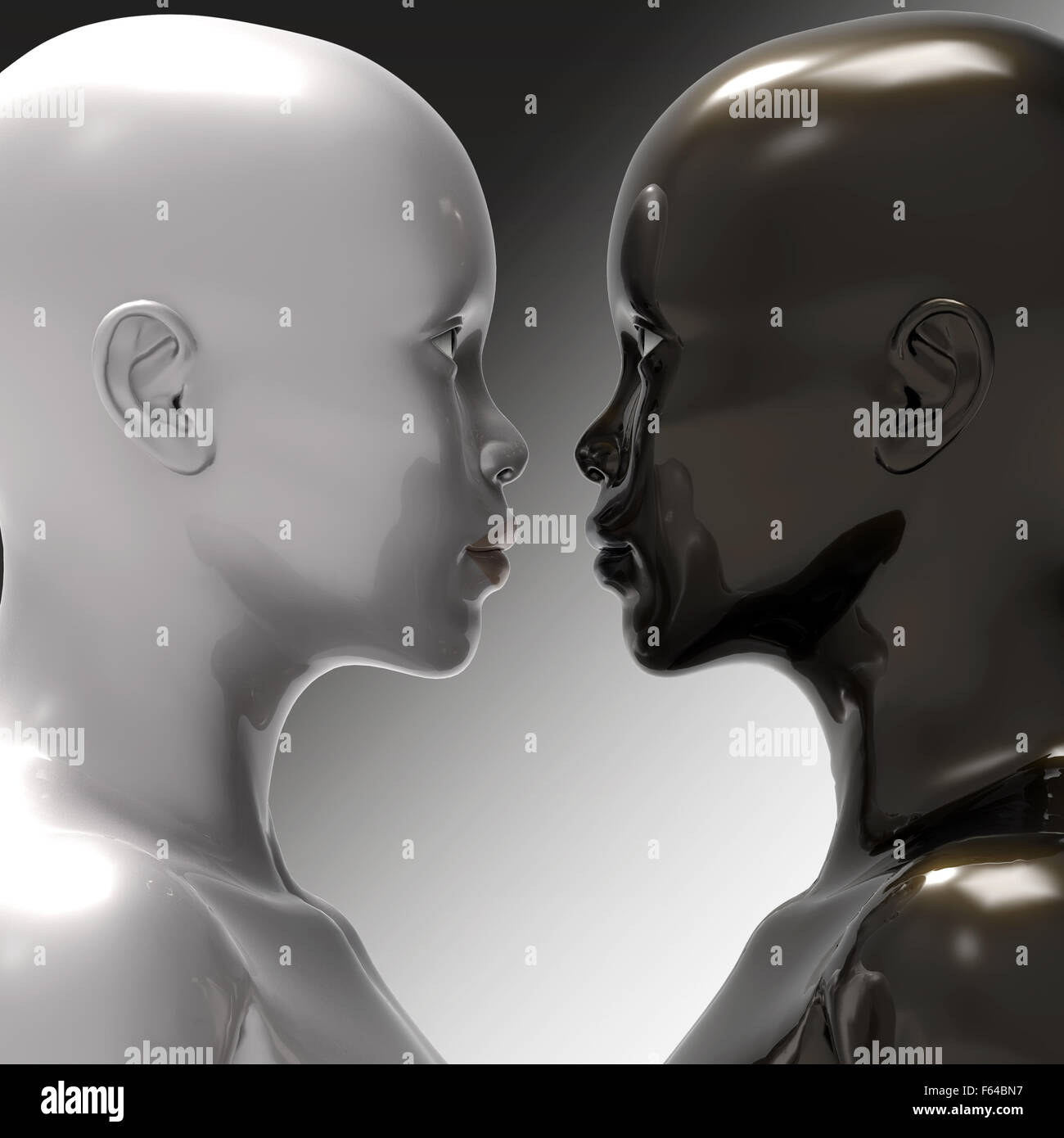 Two Faces Opposite To Each Other Stock Photo Alamy