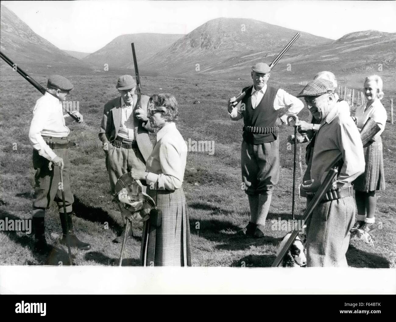 August 1977 Grouse shooting in Scotland. Photo Shows A party led by