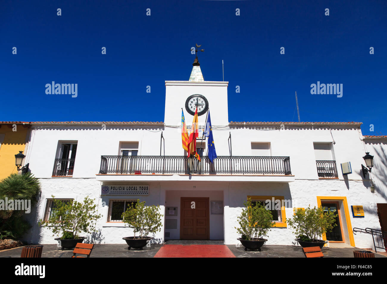 The classic spanish Policia Local Station in the created village of Tous in Valencia Community Spain Stock Photo