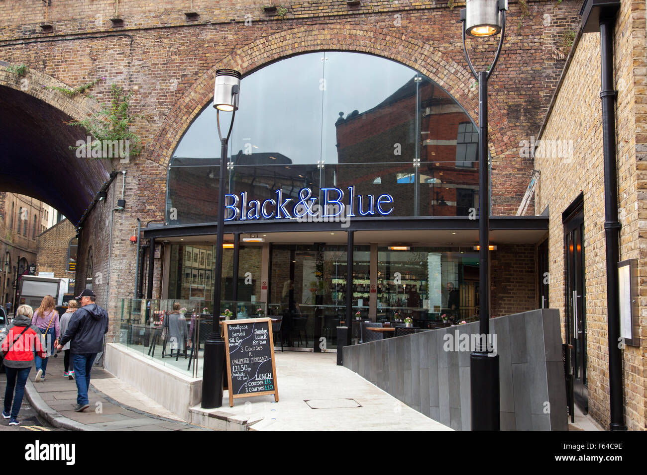 The Black & Blue restaurant, Rochester Walk, Borough Market, London,, England, U.K. Stock Photo