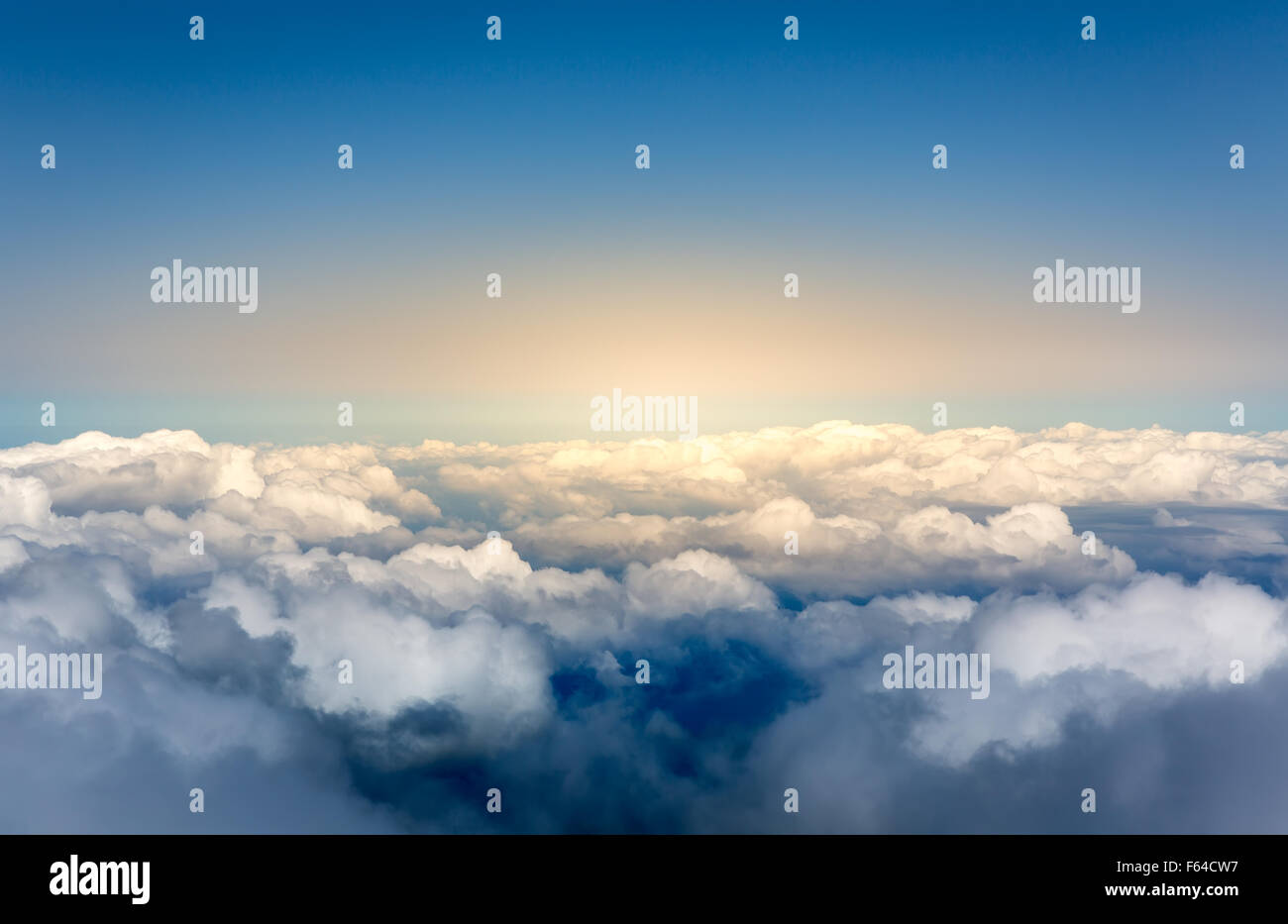 Aerial view of blue sky above the clouds Stock Photo - Alamy
