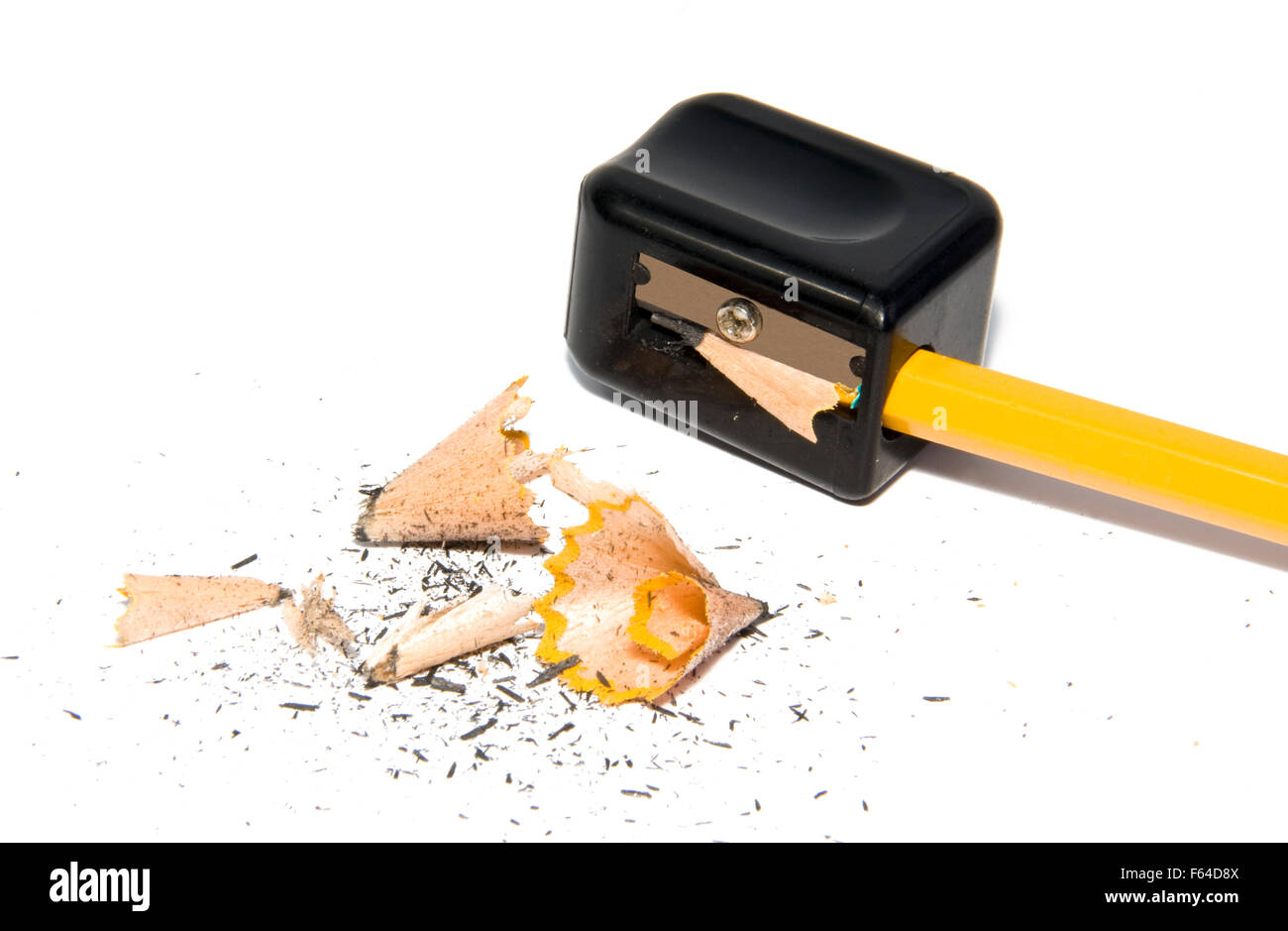 sharpening the pencil closeup macro Stock Photo