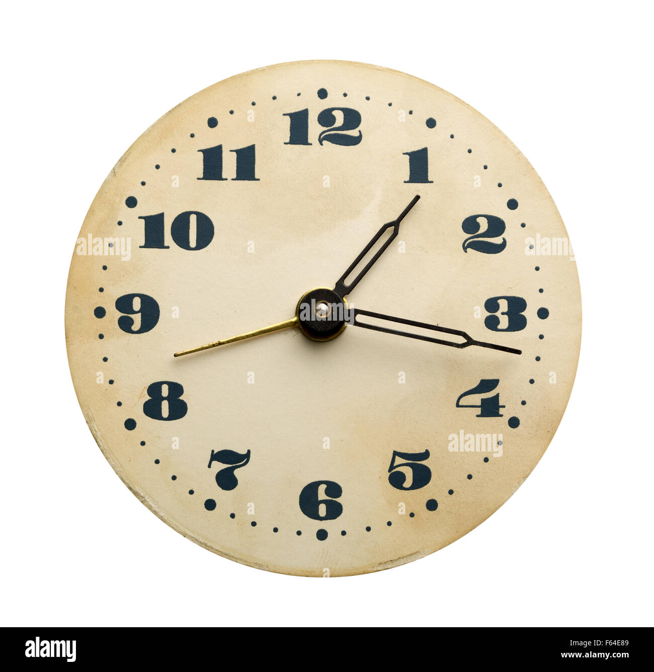 Closeup of old clock face isolated on white Stock Photo Alamy