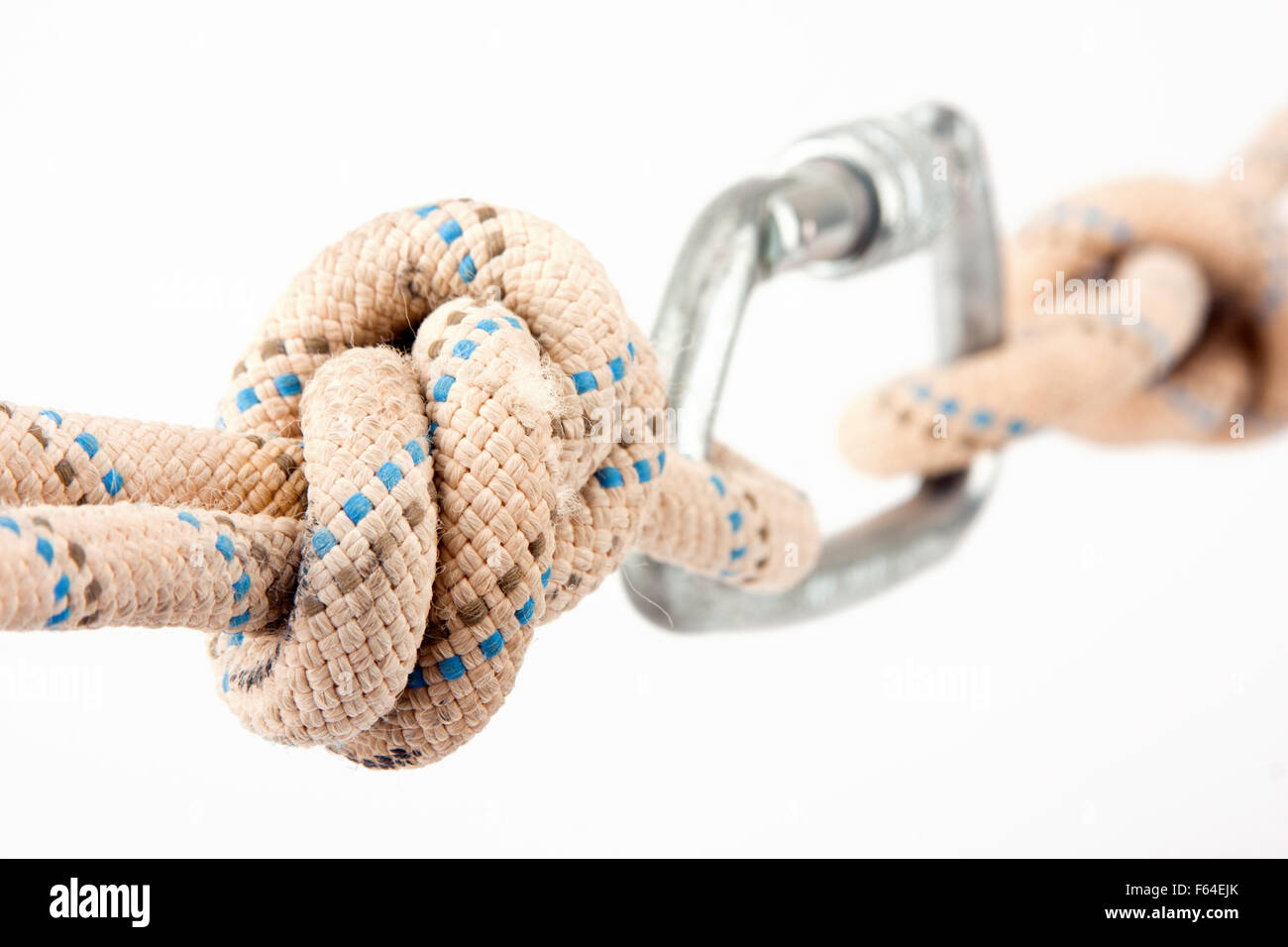 Closeup view of climber's rope double knot Stock Photo Alamy
