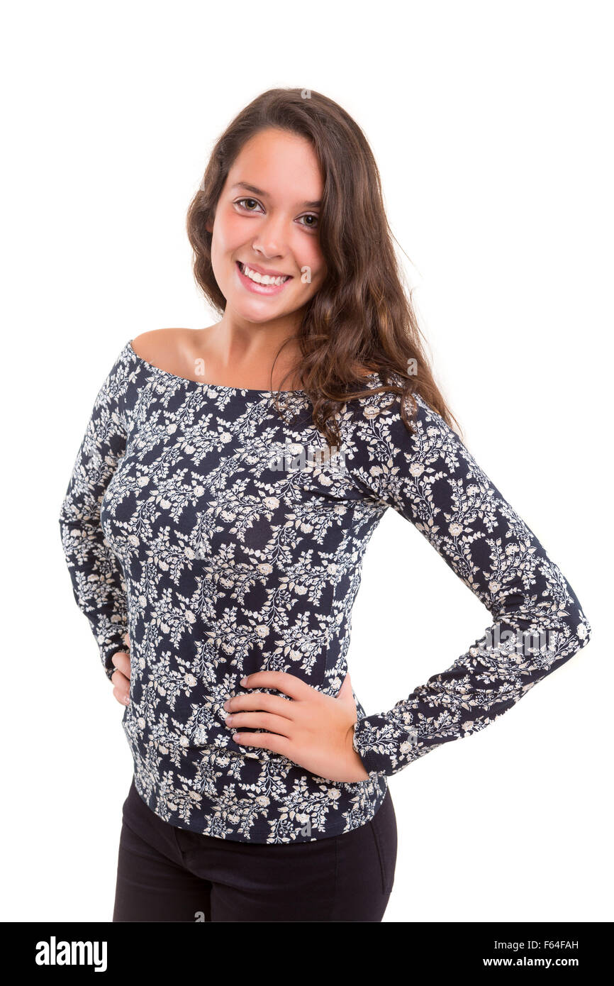 Studio shot of a beautiful young casual woman Stock Photo - Alamy