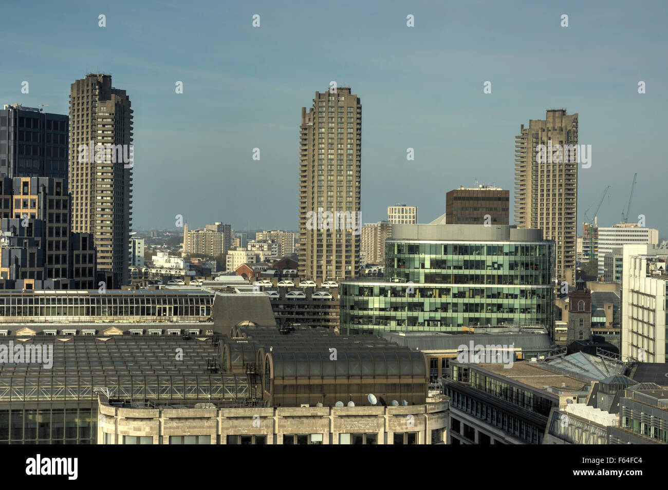 The Barbican,  City of London.   Tower Blocks Stock Photo