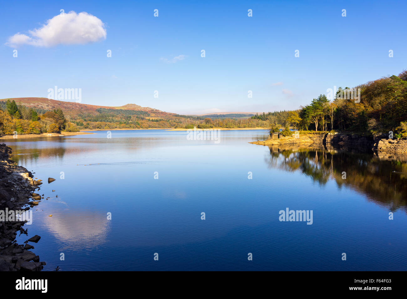 Burrator Reservoir on Dartmoor National Park one of the reservoirs