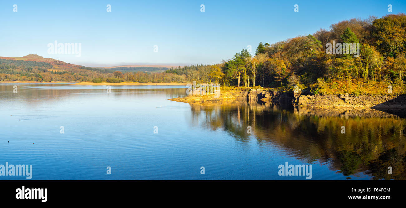 Burrator Reservoir on Dartmoor National Park one of the reservoirs supplying drinking water to the city of Plymouth Devon Englan Stock Photo