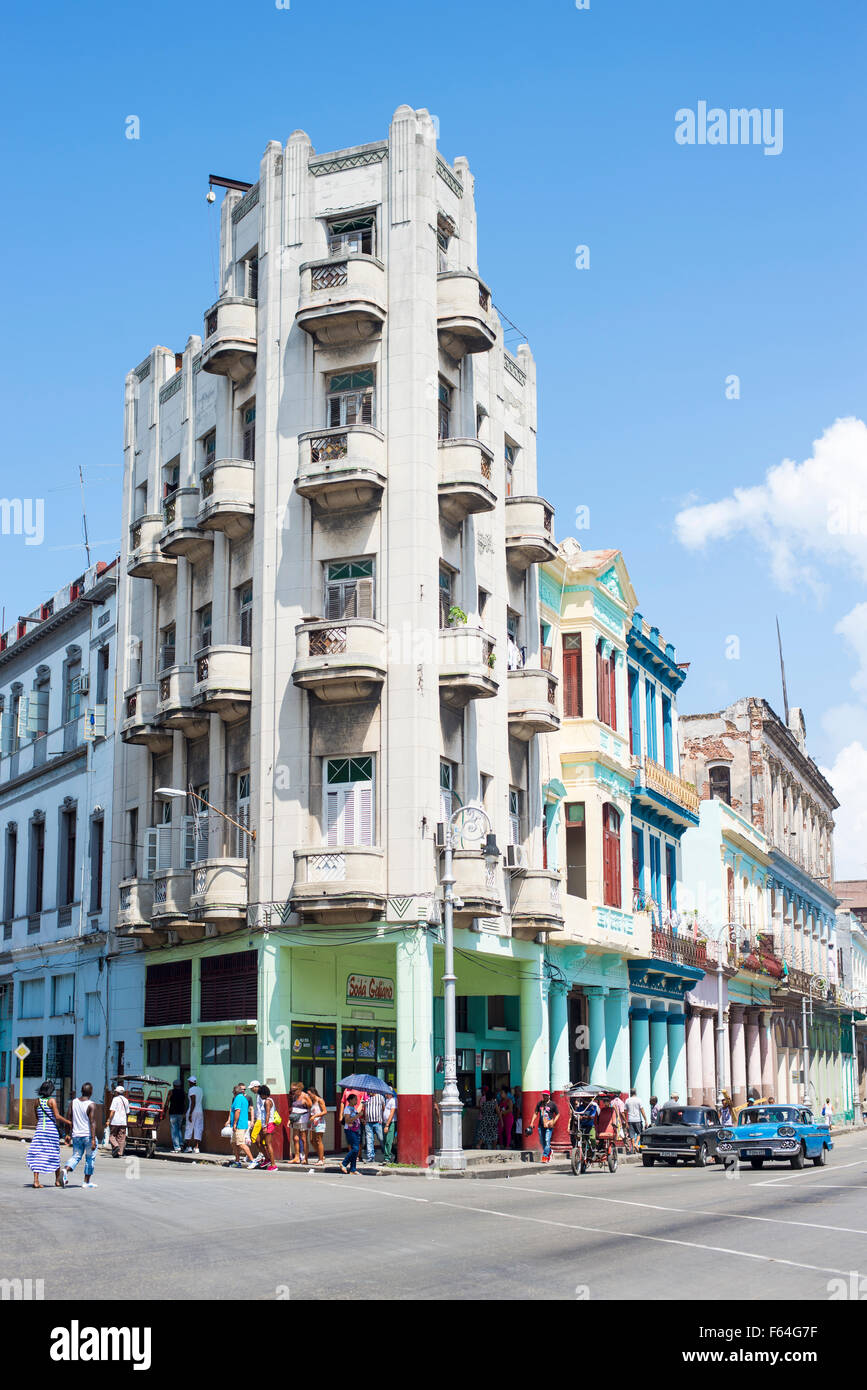 Beautiful art deco apartment building in Havana, Cuba Stock Photo Alamy