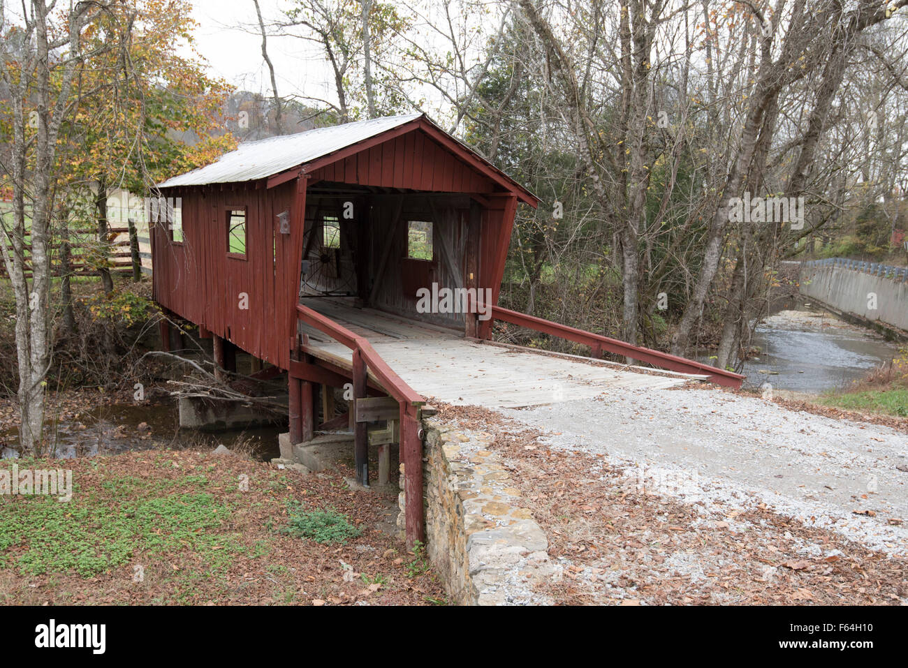 Covered Bridge at Waddell Hollow near Leipers Fork Tennessee Stock Photo