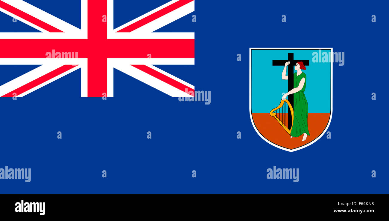 Flag of the British overseas territory Montserrat. Stock Photo