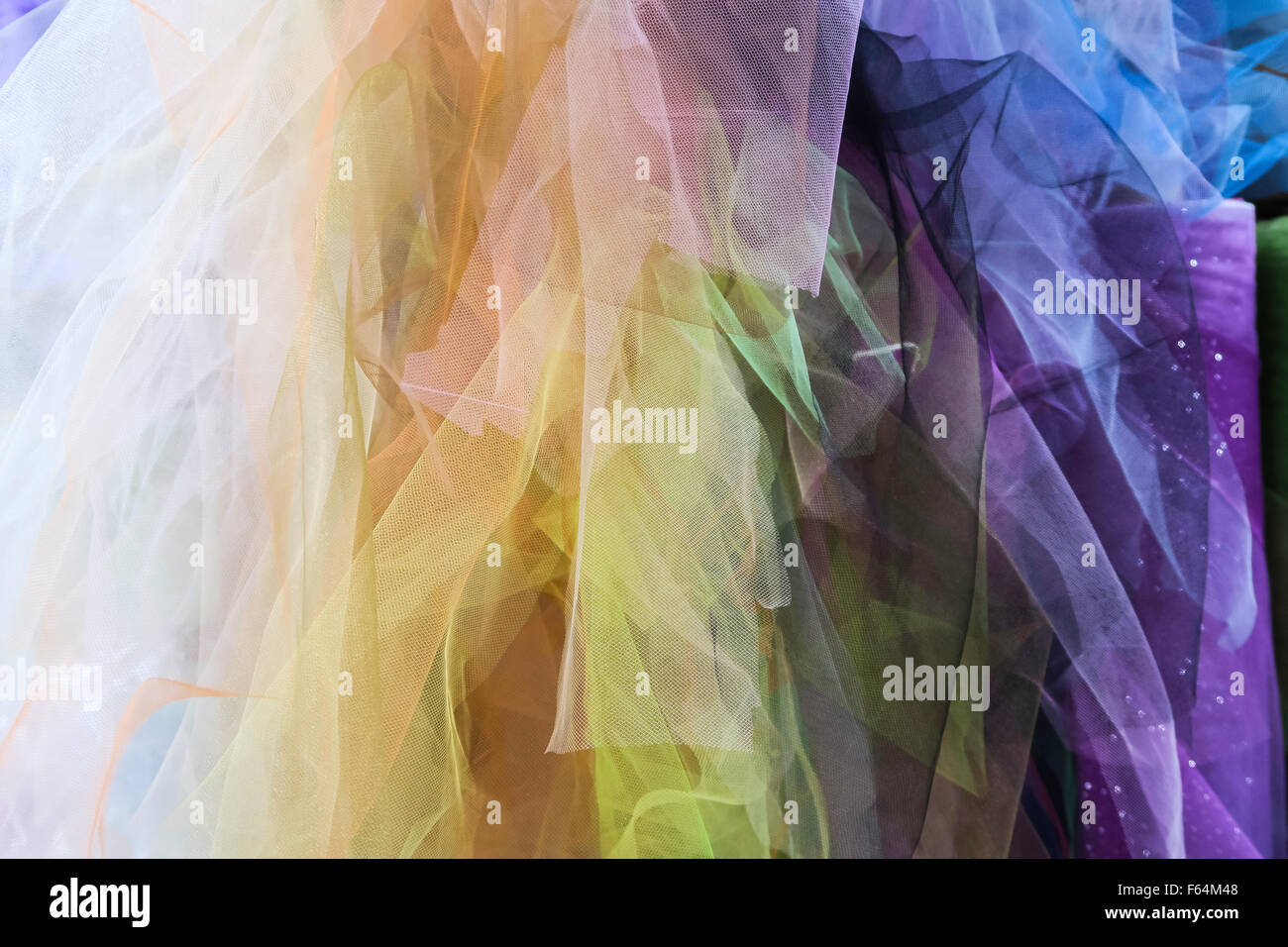 Tulle Fabric, Fashion District, NYC Stock Photo