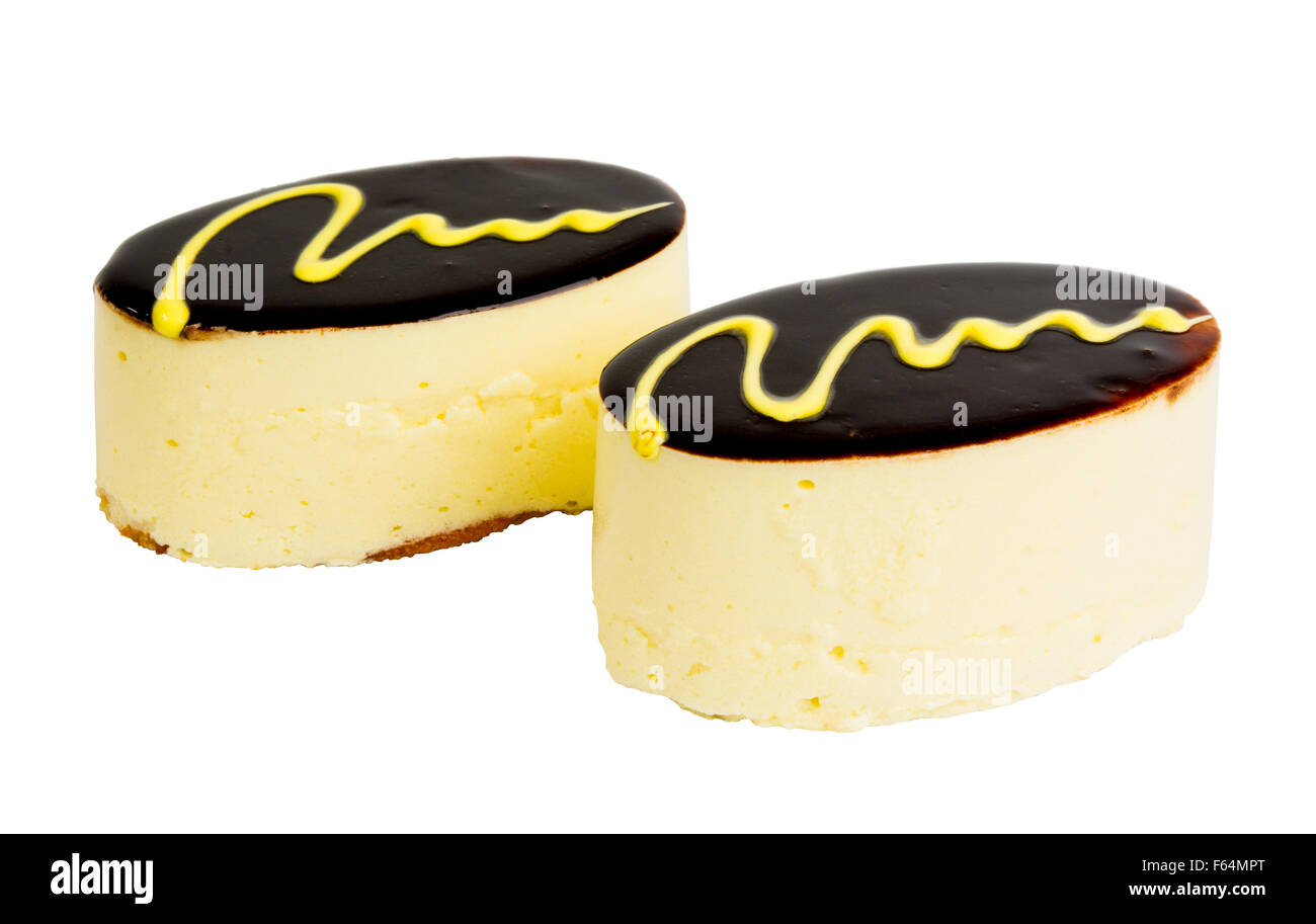 Delicious biscuit cake isolated on white background Stock Photo - Alamy