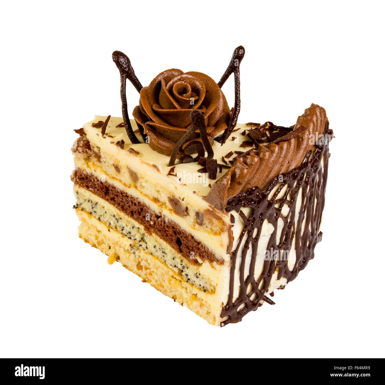 Delicious biscuit cake isolated on white background Stock Photo - Alamy