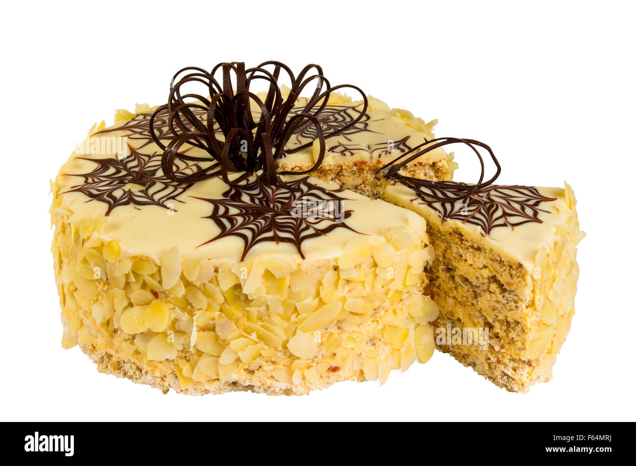 Delicious biscuit cake isolated on white background Stock Photo - Alamy