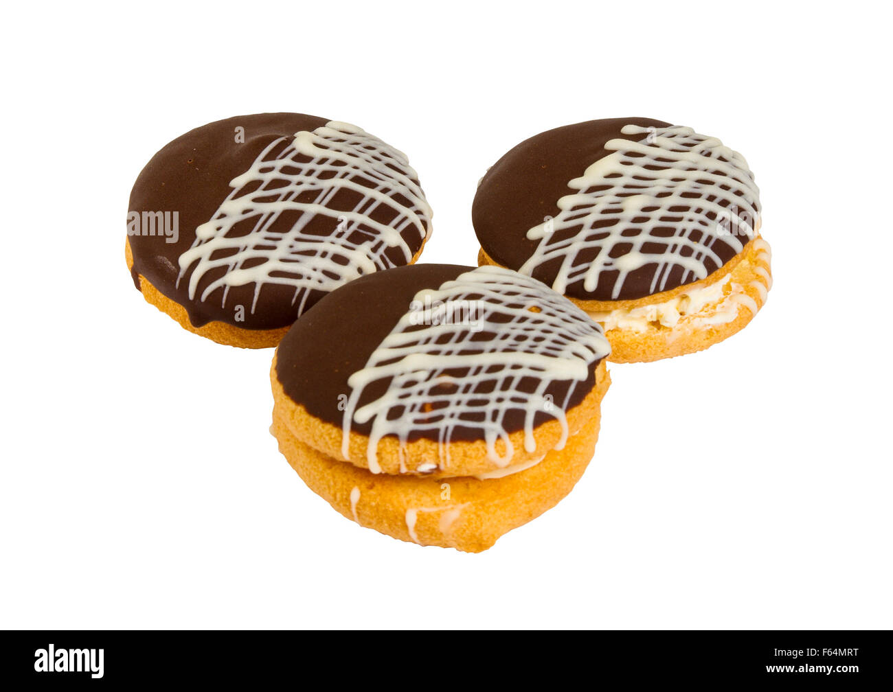 Delicious biscuit cake isolated on white background Stock Photo - Alamy