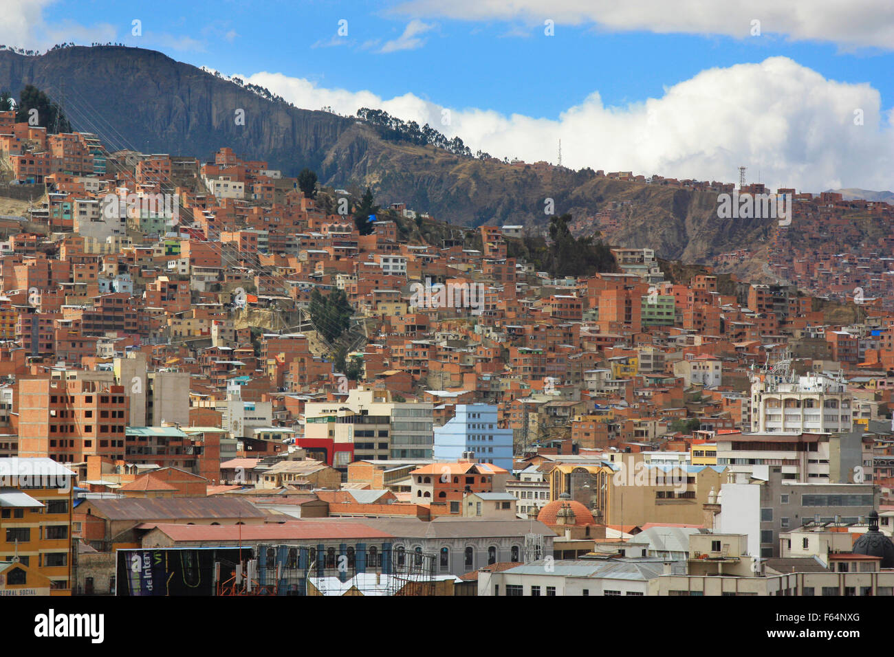 Background of houses in La Paz Bolivia Stock Photo - Alamy