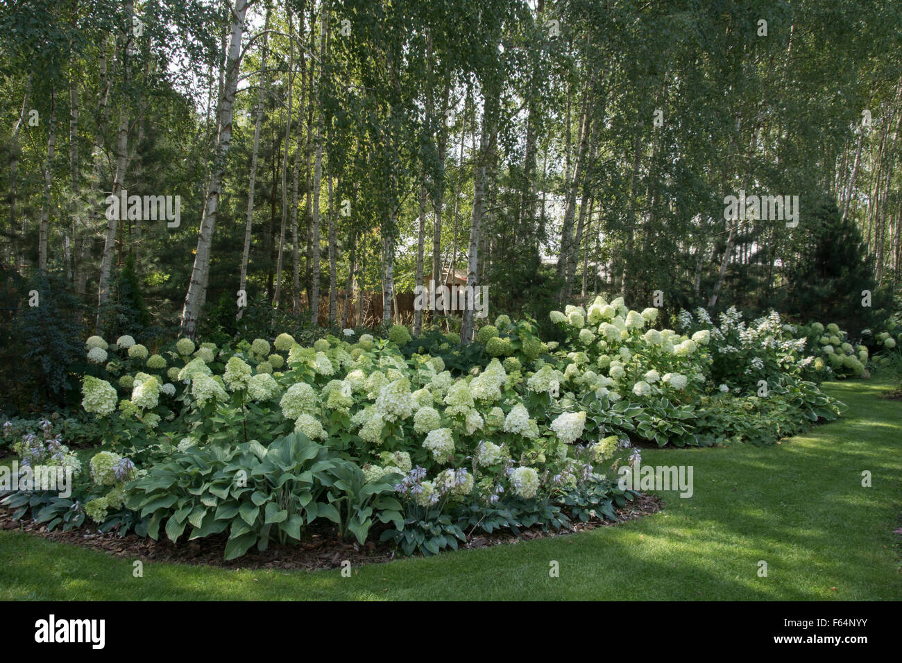Wilcza Gora Garden in summer. Stock Photo