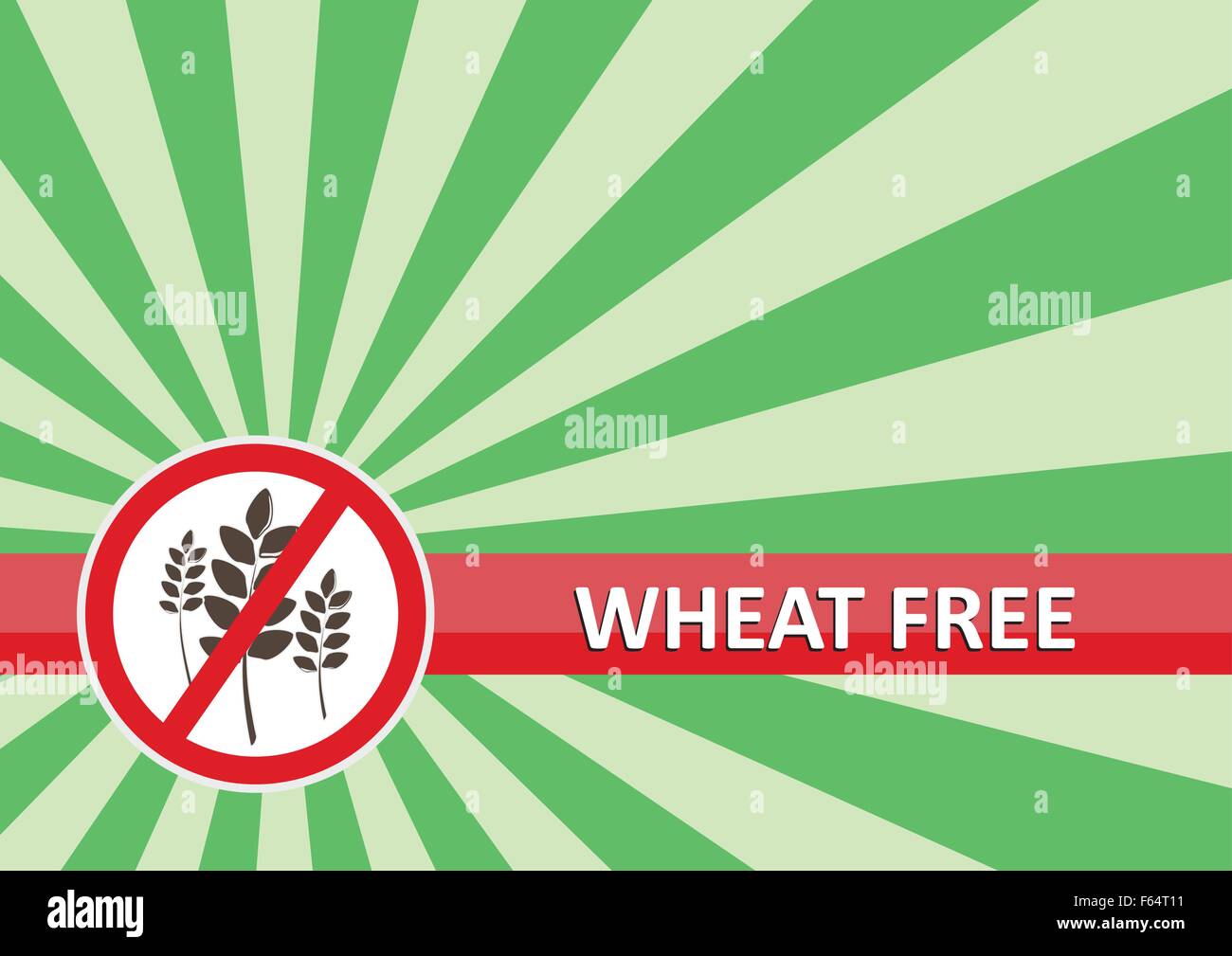 Wheat free banner for food allergy concept Stock Vector