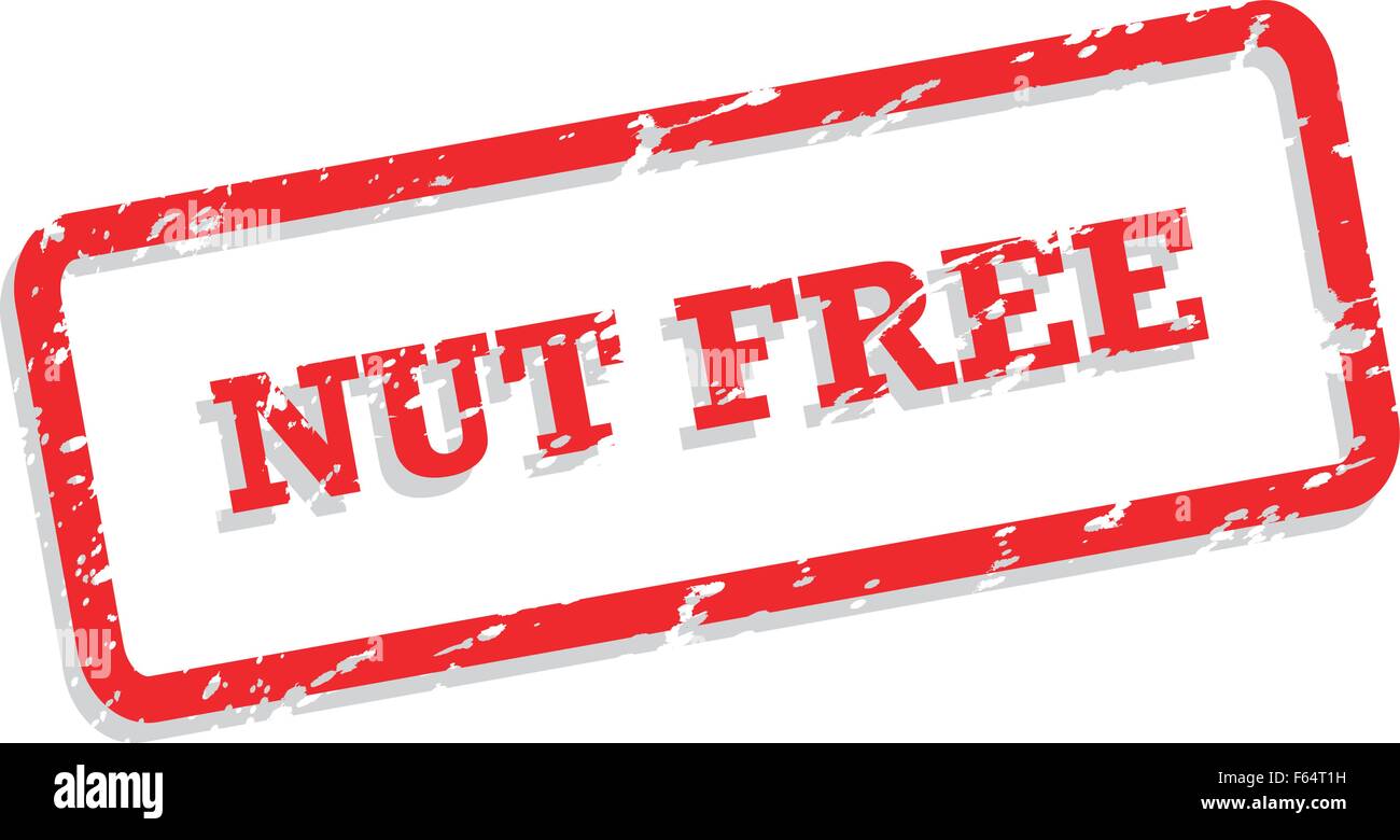 Red rubber stamp vector for nut free food concept Stock Vector Image ...